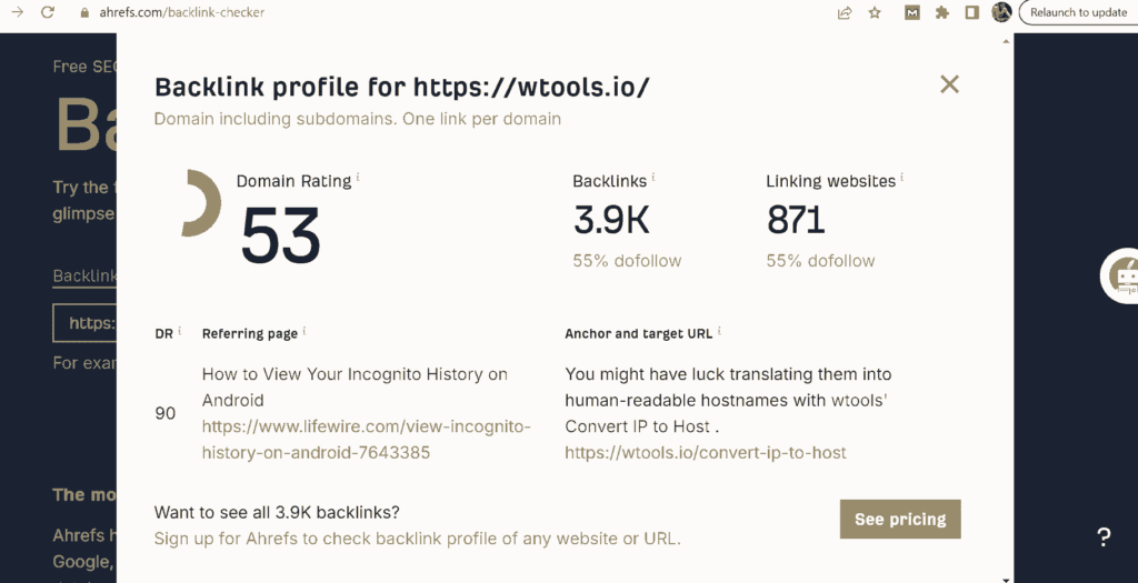 Discover Competitor Backlinks from Ahrefs Backlink checker